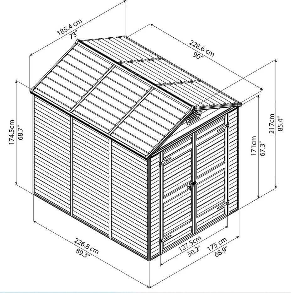 Сарай skylight 6x8 seryy Сарай skylight 6x8 seryy