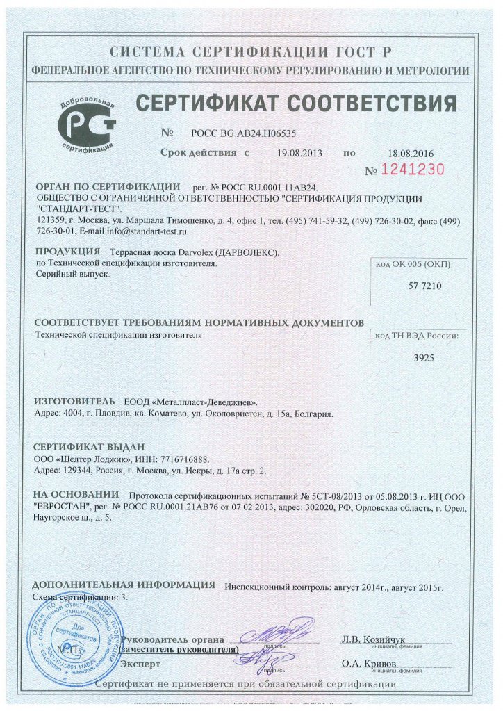 Сертификат соответствия