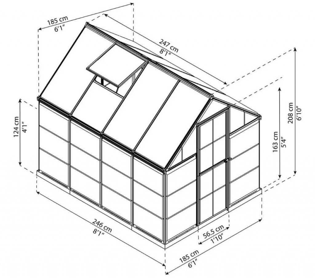 Теплицы из поликарбоната hybryd 6x8