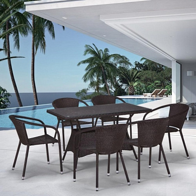 комплект плетеной мебели t198d/y137c-w53 brown 6pcs в официальном магазине viva-verde.ru