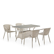 комплект плетеной мебели t198d/y137c-w85 latte (4+1) в официальном магазине viva-verde.ru