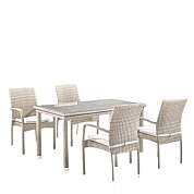 комплект плетеной мебели t256c/y376c-w85 latte (4+1) + подушки на стульях в официальном магазине viva-verde.ru