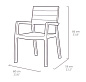 Стул c подлокотниками Гармония (Harmony armchair) белый-серый