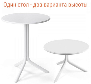 стол пластиковый обеденный nardi spritz + spritz mini в официальном магазине viva-verde.ru