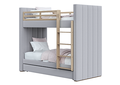 Кровать двухъярусная Cosy (серый)  по выгодным ценам с доставкой по Москве и Регионам от производителя. Более 50 видов детских кроваток, диванов, стульчиков, столов, комплектов. Доставка 24/7. Фирменная гарантия на детскую мебель.