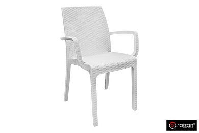 стул b:rattan индиана / indiana с подлокотниками, белый в официальном магазине viva-verde.ru