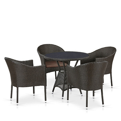комплект плетеной мебели t707ans/y350-w53 4pcs brown в официальном магазине viva-verde.ru