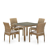 комплект плетеной мебели t257b/y379b-w65 light brown (4+1) в официальном магазине viva-verde.ru