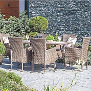 комплект плетеной мебели afm-195-6pcs beige (6+1) в официальном магазине viva-verde.ru