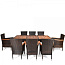 Комплект плетеной мебели AFM-480B 200x90 Brown (8+1)