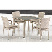 комплект плетеной мебели t257c/y376c-w85 latte (4+1) + подушки на стульях в официальном магазине viva-verde.ru