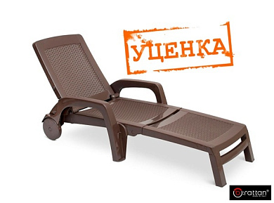 Шезлонг B:rattan МАЙАМИ / MIAMI складной, коричневый (дисконт)